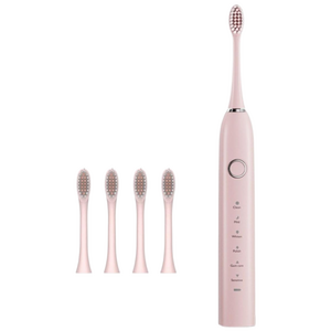 Kuchae 충전식 음파 스마트 전동칫솔+ 칫솔모4개, 1개, 핑크, XC-A8