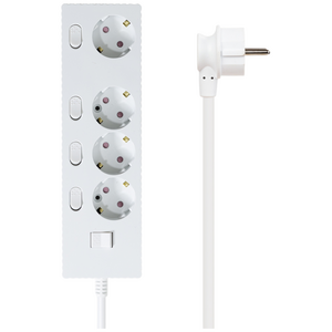 파워존 4000W 고용량 웨이브 개별스위치 과부하차단 4구 멀티탭 콘센트 50cm 1.5m 3m 5m 7m, 개별스위치 4구1.5m 화이트, 1개