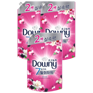 다우니 탈취파워 초고농축 섬유유연제 목련과베리 리필, 1.6L, 3개