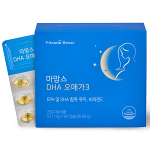 비타민하우스 마망스 DHA 오메가3 30.66g, 60정, 1박스
