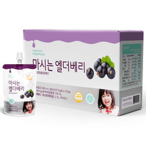 베베푸드 마시는 엘더베리, 10개, 엘더베리 + 사과 혼합맛, 80ml