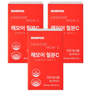 맘픽 여성 철분제 임산부 남성 철분 영양제 mompick, 3박스, 90정