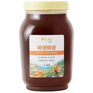 [100% 자연산] 허니럿 야생화꿀 천연 자연벌꿀, 2.4kg, 1개