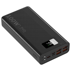 50000mAh 대용량 보조배터리 100W 초고속충전 외출 필수템, 블랙, T1432