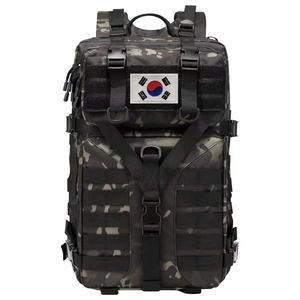 군인 전용 전술가방 대용량백팩+ 태극기, 900D 밀리터리 블랙