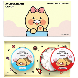 춘식이 자일리톨 하트 캔디 2종 선물세트 블루소다+딸기, 80g, 1세트