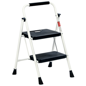 프리미엄 가정용 접이식 사다리, 2단, 화이트, 1개