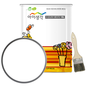 삼화페인트 아이생각 친환경 페인트 벽지 수성 내부 평붓 2인치 세트, 1세트, 18L, 화이트