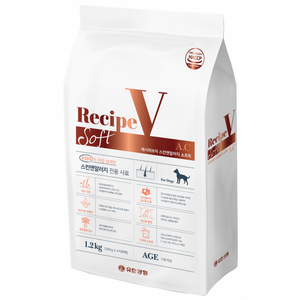 유한양행레시피브이 강아지 소프트 처방식 사료, 피부/피모+알러지, 1.2kg, 1개 골드박스 특가