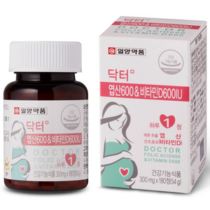 일양약품 닥터플러스 엽산 600 앤 비타민D600IU, 180정, 1개
