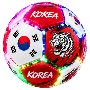 LED 축구공 키캡 키링 응원 굿즈 딸깍이 클리커, 1개, 레드+화이트