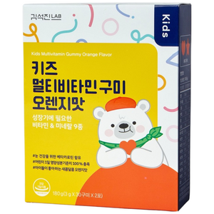 김석진랩 키즈 멀티비타민 구미 오렌지맛, 60회분, 1개