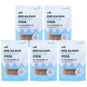 꼬뜨 강아지껌 덴탈껌 치카껌 스틱, 클로렐라, 100g, 5개