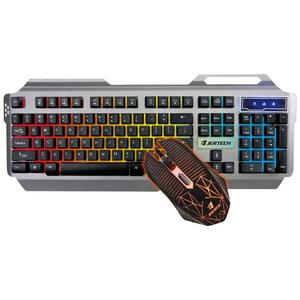 JERTECH 유선 기계식 키보드+마우스 세트 104키 무소음 KM950, 일반형, 블랙