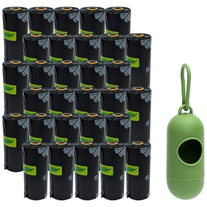 라이프솔루션 반려동물 펫 배변봉투 생분해 프리미엄 강아지 산책 리필형 + 디스펜서 케이스, 1세트, 480개입, 검정