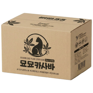 묘묘카사바 천연소재 응고형 가는입자 5kg 3개 먼지없는 대용량 고양이 모래, 무향