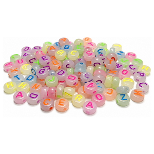 체리아트 야광 비즈 400Pcs 팔찌 목걸이 만들기 DIY 올인원 키트, 1개, 알파벳