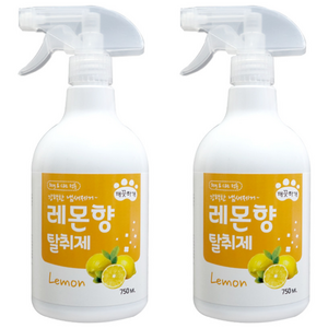 인터펫코리아 반려동물 탈취제 레몬향, 750ml, 2개