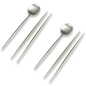 A3생활 열탕소독 가능한 프리미엄 수저세트 2인, 1세트, 숟가락2p+젓가락2p, 실버