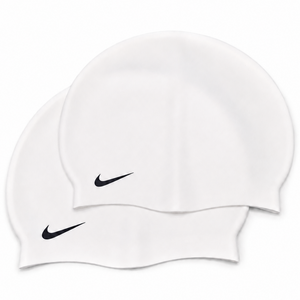 나이키 Nike 실리콘 수영 모자 플레인 프리미엄 수영모 수모, 2개, 화이트