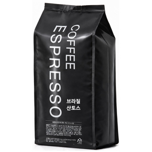 커피 에스프레소 브라질 산토스 원두커피, 1kg, 1개, 홀빈(분쇄안함)