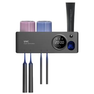 닥터하르 무선 휴대용 칫솔살균기 UV히팅 건조기 면도기 소독살균기 4구, 블랙