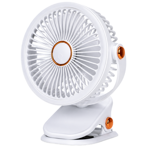 SOLECO 탁상용 무선 선풍기 클립형 무선 선풍기 360도 회전 저소음 USB-C 충전 LED 무드등 벽걸이 겸용 유모차 캠핑용, 화이트 LED 선풍기, F15