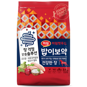 하림펫푸드밥이보약 강아지 기능성 사료, 3.4kg, 1개, 장건강/유산균