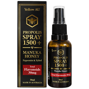 [고함량 프리미엄] Yellow AU 호주산 마누카꿀 프로폴리스 스프레이 1500+ 플라보노이드 30mg, 1개, 30ml