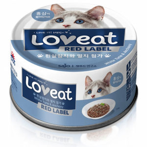 사조러브잇 레드라벨 고양이 간식캔, 혼합맛(흰살참치/멸치), 160g, 24개