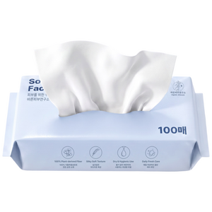 바른피부연구소 부드러운 저자극 일회용 페이스타올, 1개, 100개입