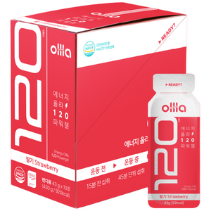 올라뉴트리션 올라 에너지 120 파워젤 딸기 MIX 43g x 10포 (러닝 자전거 등산 수영 유산소운동 보조제), 10개