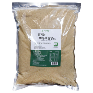 자연정미 유기농 비정제 원당 설탕, 1개, 5kg