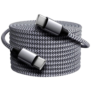 INFOPRISM / USB Type C to C타입 고속 충전 데이터 케이블 패브릭 롱케이블 긴케이블, 그레이, 5m, 1개