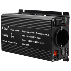 루앤 순수정현파 차량용 인버터 12V 220V 캠핑용 차박 한국형 KC인증, 블랙 용량 1500W 전압12V, 1개