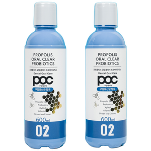 POC 프로폴리스 오랄클리어 찌꺼기 구강유산균 프로바이오틱스 가글, 600ml, 2개