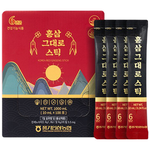 황풍정 풍기인삼농협 6년근 홍삼그대로 스틱 100p, 1개, 1L