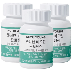 뉴트리영 풍성한 비오틴 판토텐산, 60정, 36g, 3개