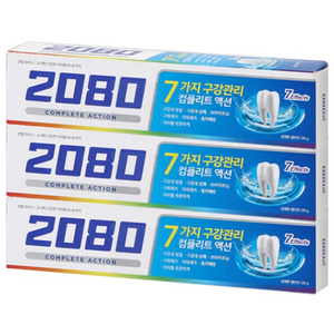 2080 컴플리트액션 쿨민트향 치약, 120g, 3개