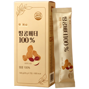 한포유 짜먹는 땅콩버터 100% 스틱, 21개, 20g