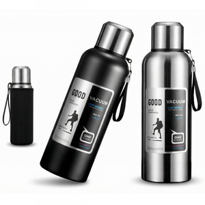 코코리브 스텐316 보온보냉병 파우치 세트, 1개, 800ml, 블랙