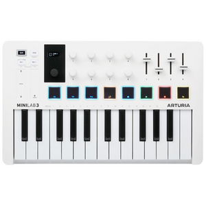 아투리아 마스터 키보드 건반 미디컨트롤러, Minilab 3 White, 화이트, 1개
