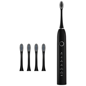 Kuchae 충전식 음파 스마트 전동칫솔+ 칫솔모4개, 1개, 블랙, XC-A8