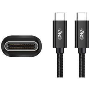 C to C타입 초 고속 충전케이블 240W, 2개, 블랙, 1m