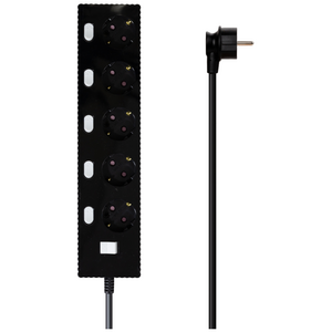 파워존 자동소화 4000W 고용량 웨이브 개별스위치 과부하차단 5구 멀티탭 50cm 1.5m 3m 5m 7m, 자동소화 개별스위치 5구 1.5m 블랙, 1개, WME61BWT