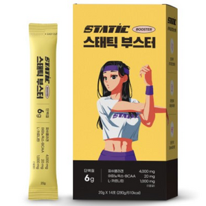 스태틱부스터 저당 액상 단백질 콜라겐 스틱 자몽맛 14포, 280g, 1박스