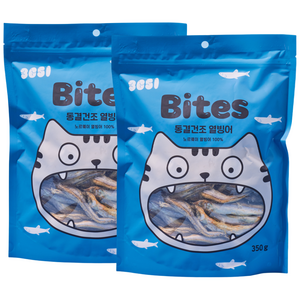 3651 고양이 바이츠 동결건조 트릿 간식, 열빙어, 350g, 2개