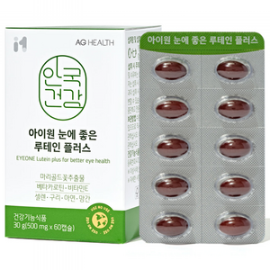 안국건강 눈에 좋은 루테인 플러스 60캡슐, 60정, 30g, 1개