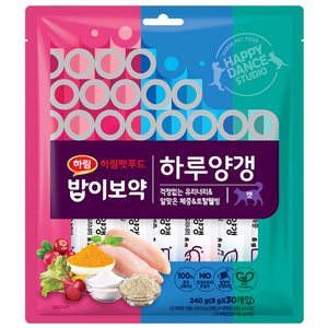 하림펫푸드밥이보약 캣 하루양갱, 혼합맛(걱정없는 유리너리/알맞은 체중/토탈웰빙), 240g, 1개