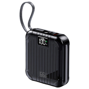 보조배터리 66W 초고속충전 30000mAh 대용량 미니 휴대용 내장 케이블, 블랙, HT-DX336